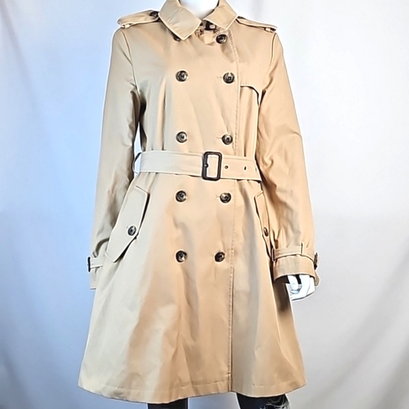 Lauren Ralph Lauren Jackets & Blazers - Lauren Ralph Lauren Cotton Blend Khaki Double Breasted Trench Coat Size Medium